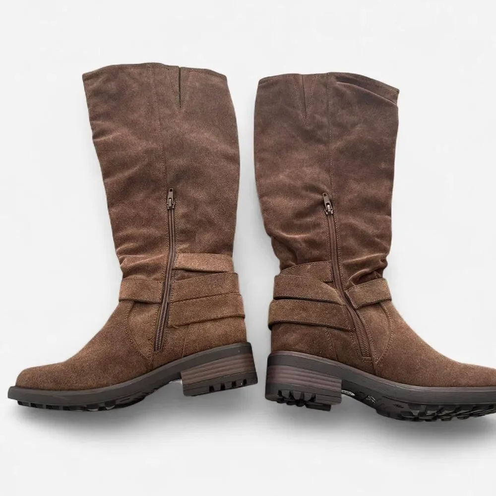 Brown suede like Slouchy y2k style Knee High Boots – Y2K Indie Cowgirl rave 6.5
